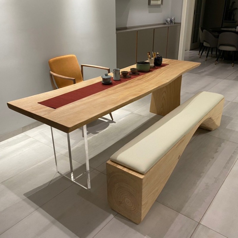 Home Office Desk - Nordic Solid Wood Acrylic Floating Table