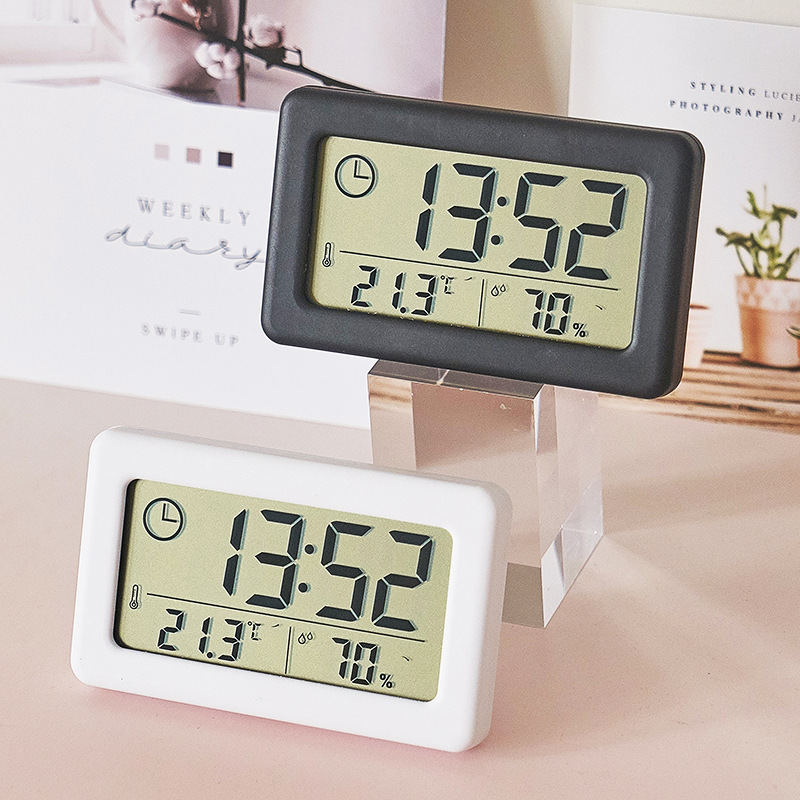 Led Desk Clock - Mini Digital Clock Temperature & Humidity