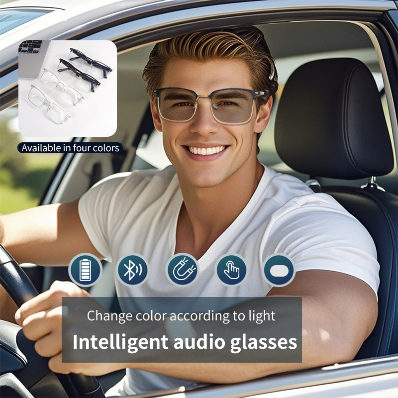 Blue Light Glasses - Outdoor interchangeable lens Bluetooth audio glasses,