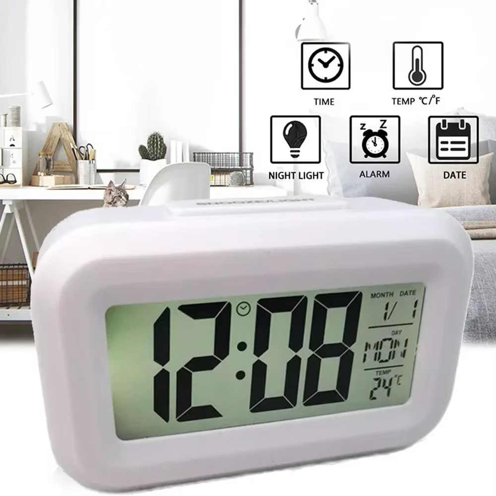Led Desk Clock - LCD Display Digital Alarm Clock Led
