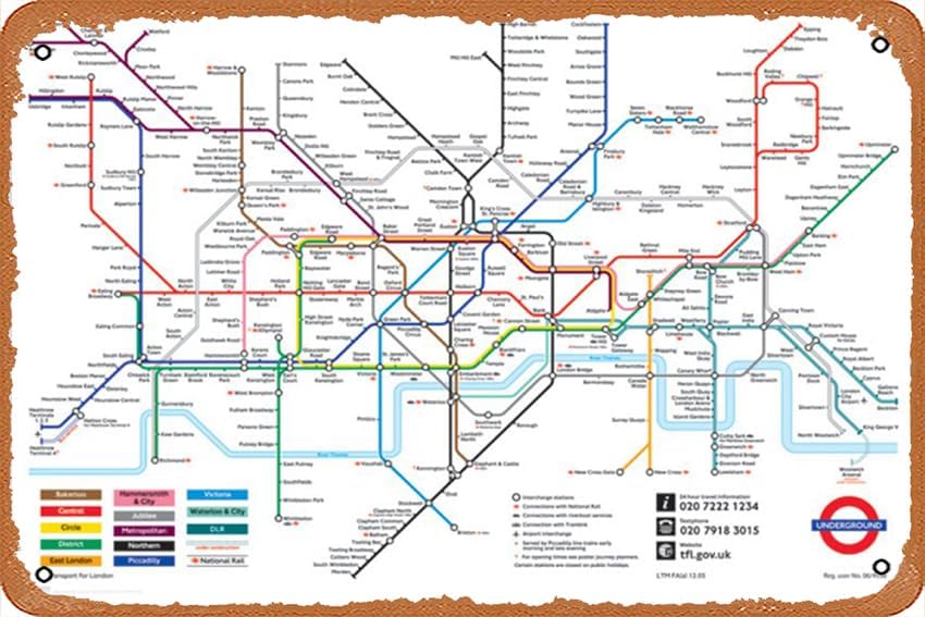 Home Office Of London - London Underground Map - Poster Retro