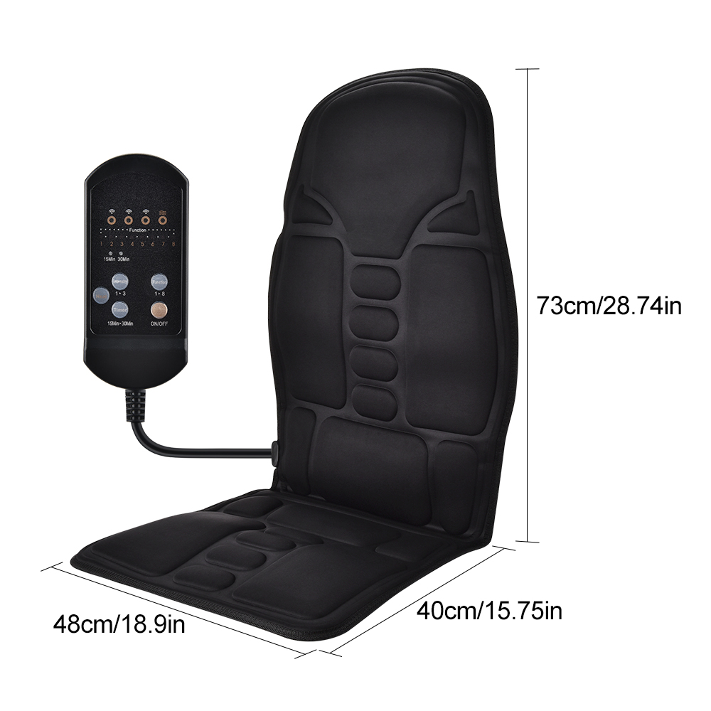 Mesh Back Cushion - Electric Heating Vibrating Massager Chair Pad