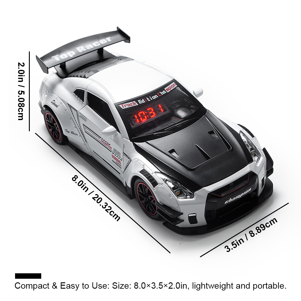 Led Desk Clock - Hypercar LED Alarm Clock, Rechargeable Desk