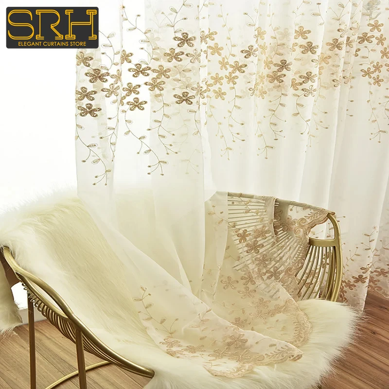 Home Office Buy - French Embroidery Tulle Bedroom Bay Window