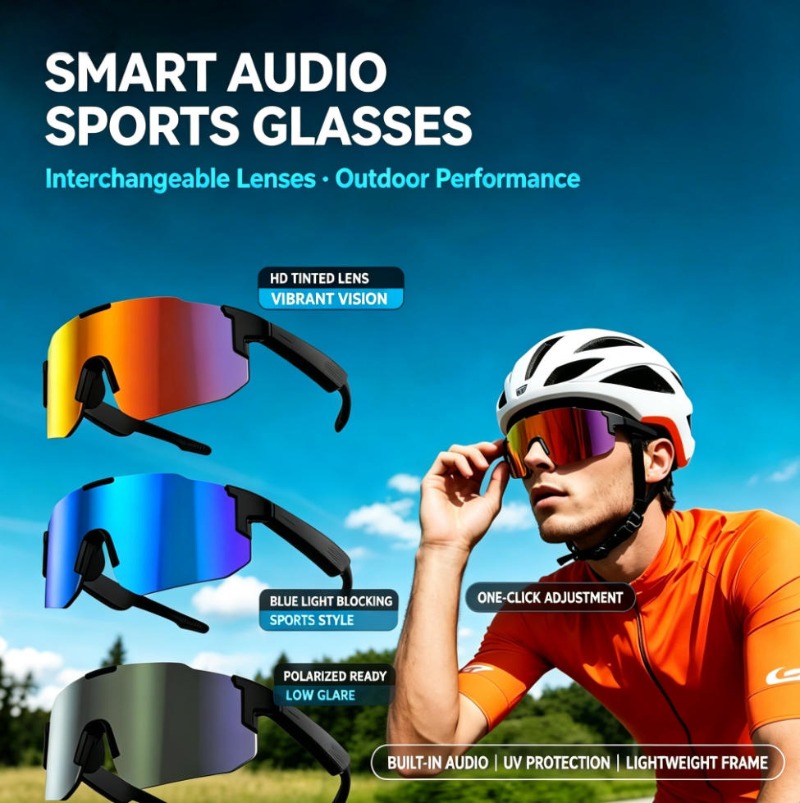 Home Office Headset - Smart Audio Sports Sunglasses Bluetooth Headset