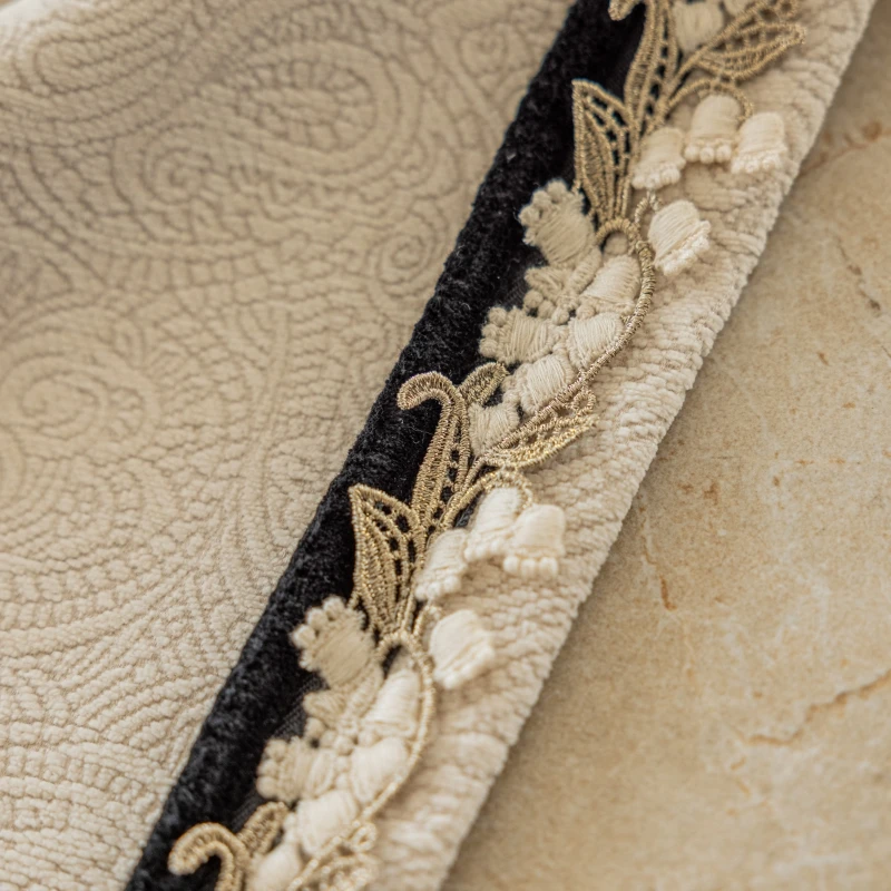 Home Office Buy - Custom Paisley Jacquard Cream White Thickened