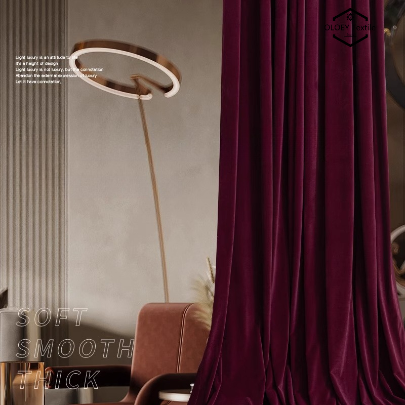 Luxury Wine Red Velvet Curtain - Home Office Buy review and price