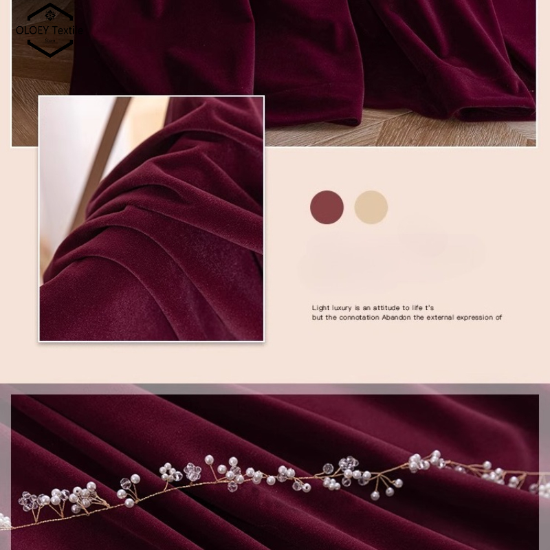 Luxury Wine Red Velvet Curtain - Home Office Buy review and price