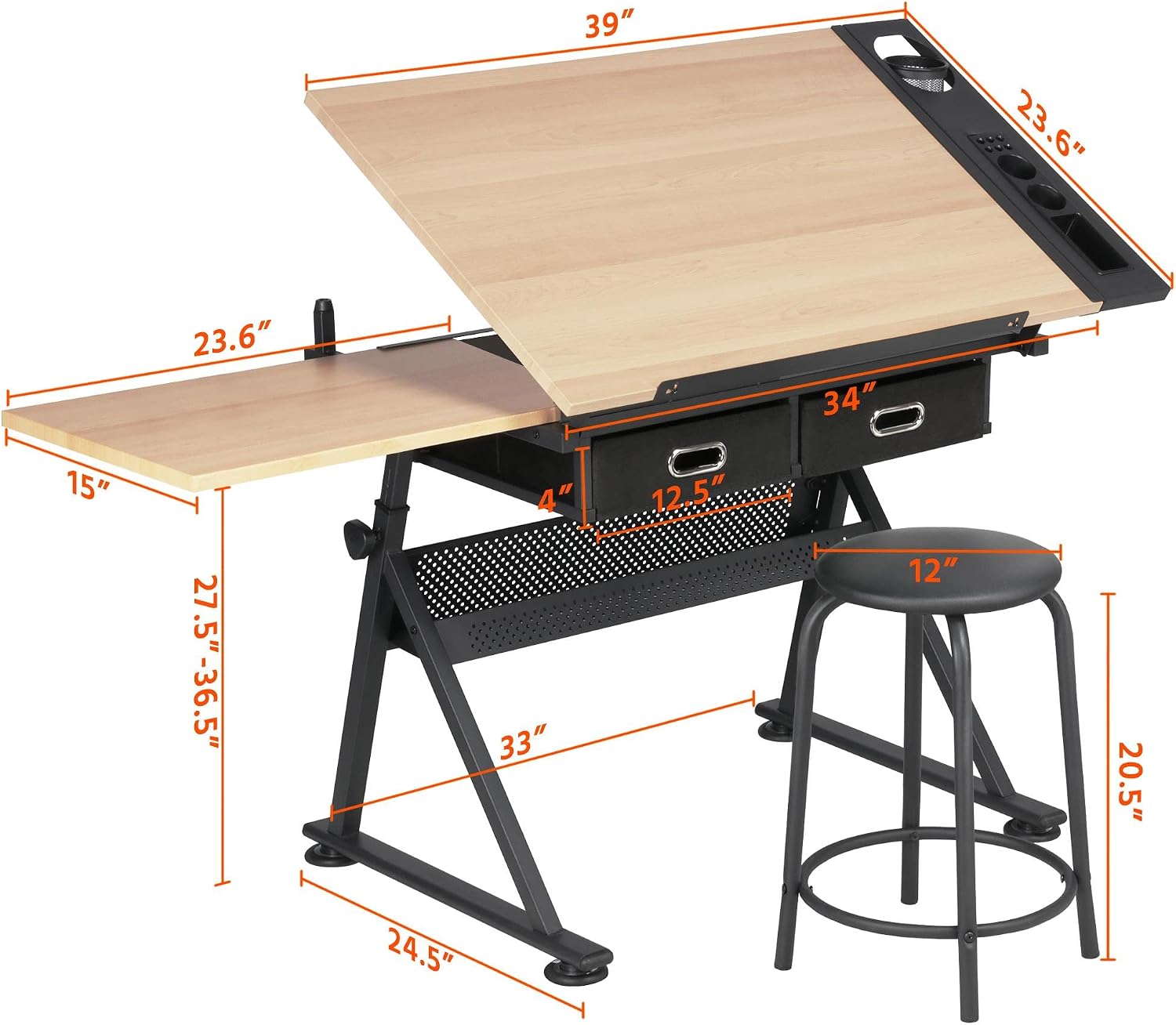 Adjustable Drafting Table Art  - Home Office Desk review and price