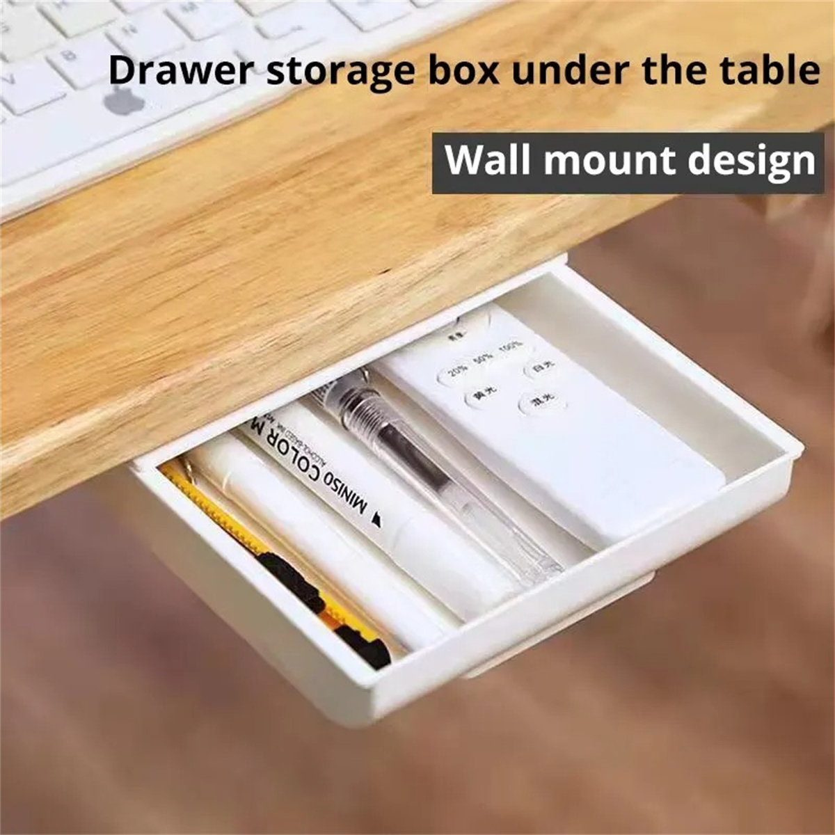 1pc White SelfAdhesive Storage - Desk Drawer Small review and price