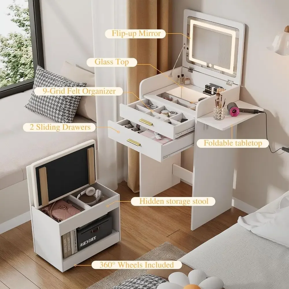 Compact Vanity Desk with Lip T - Desk Drawer Small review and price