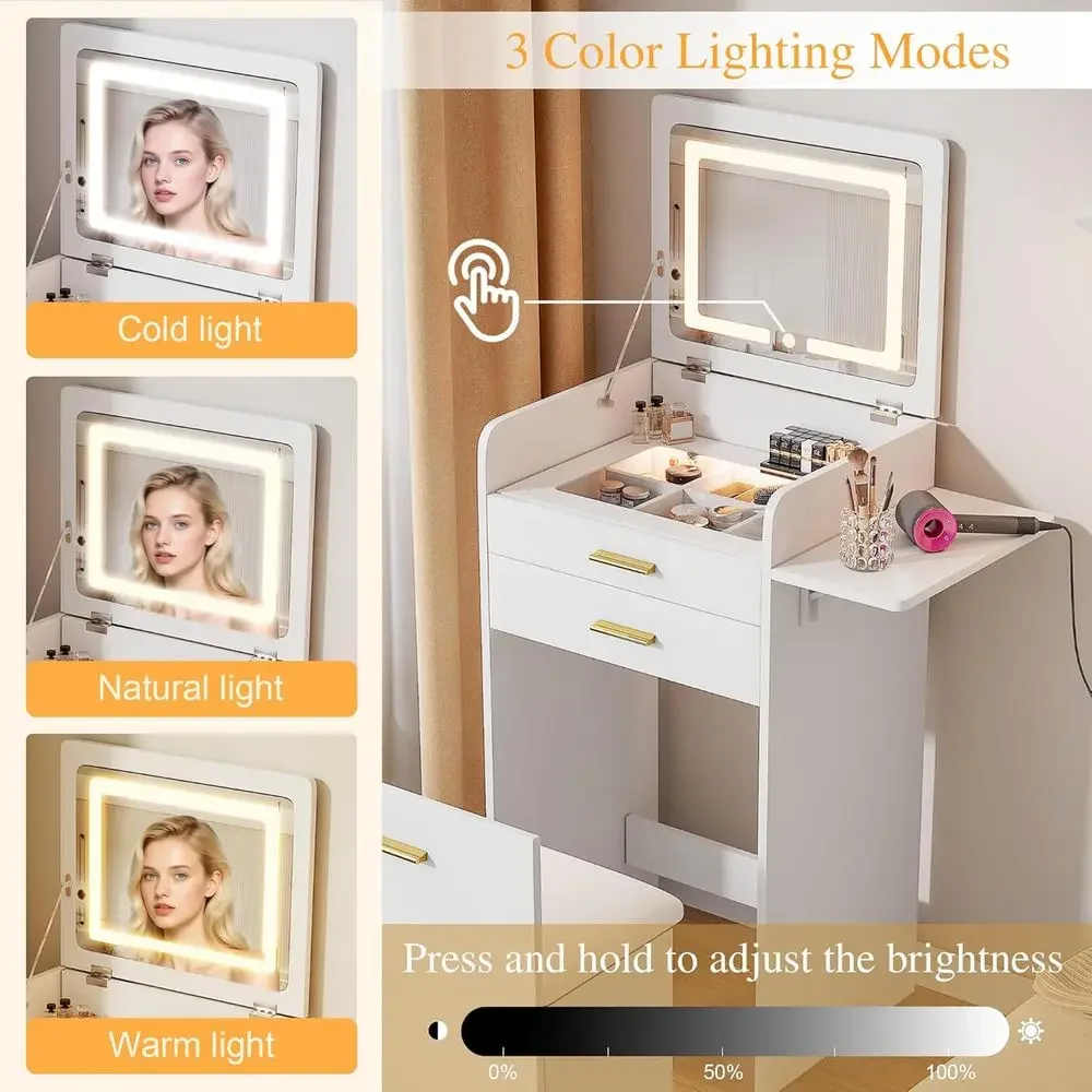 Compact Vanity Desk with Lip T - Desk Drawer Small review and price