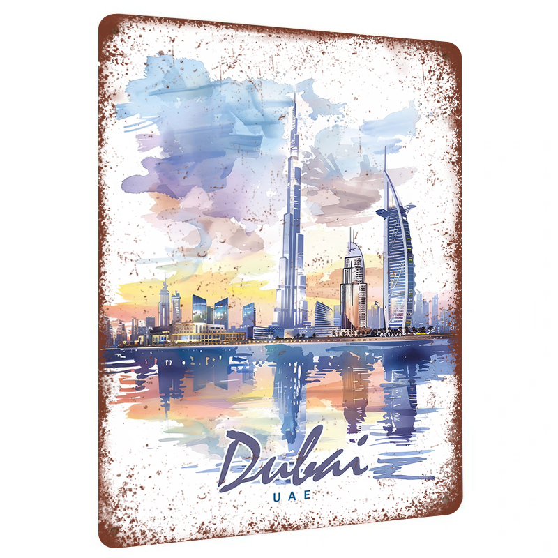 Dubai Skyline Watercolor Metal - Home Office Dubai review and price