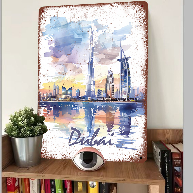 Dubai Skyline Watercolor Metal - Home Office Dubai review and price
