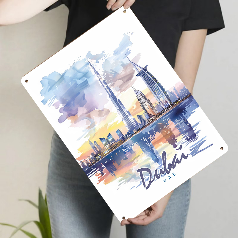 Dubai Skyline Watercolor Metal - Home Office Dubai review and price