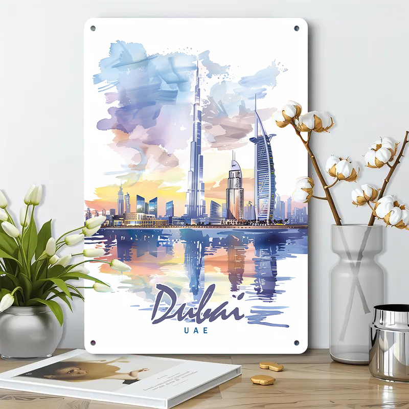 Dubai Skyline Watercolor Metal - Home Office Dubai review and price