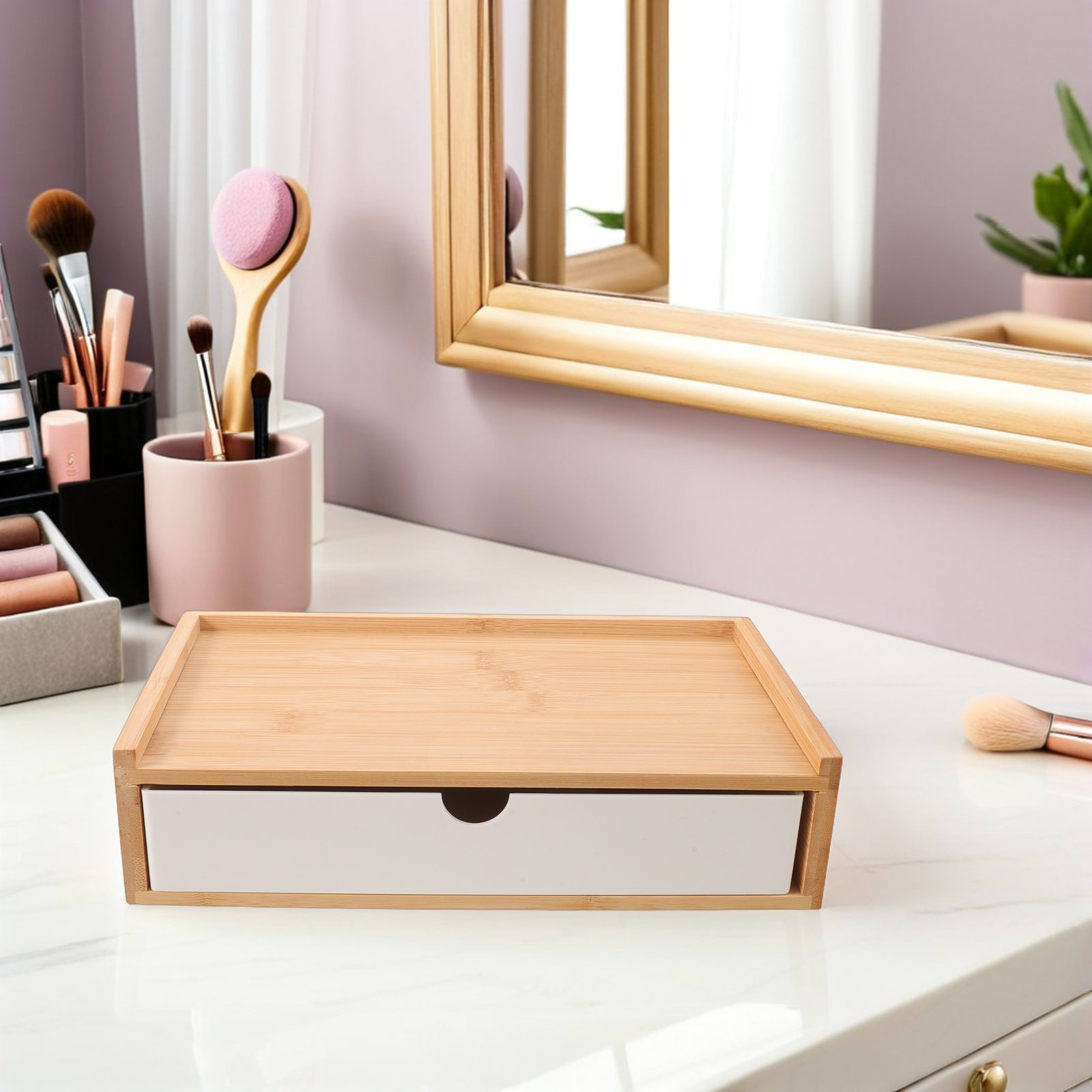 Desk Organizer Bamboo Desktop  - Desk Drawer Small review and price