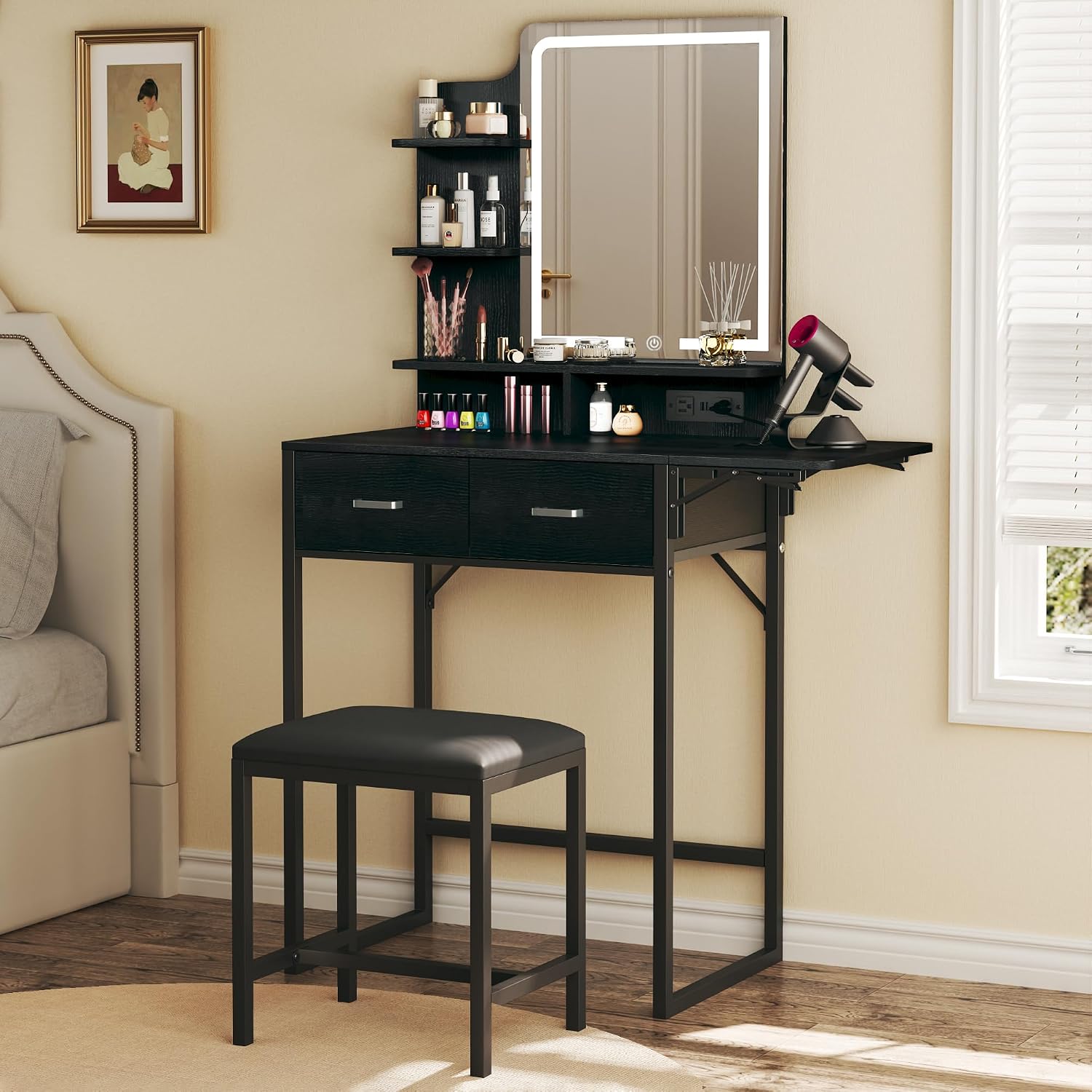 Makeup Vanity Desk with Mirror - Desk Drawer Small review and price