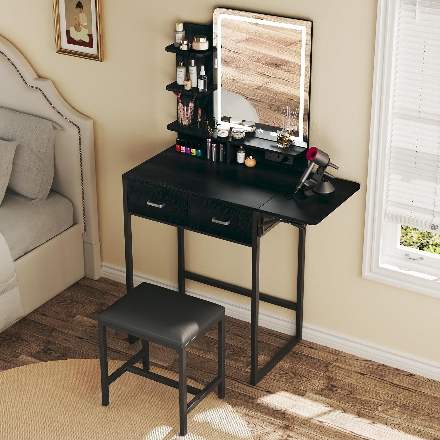 Makeup Vanity Desk with Mirror - Desk Drawer Small review and price
