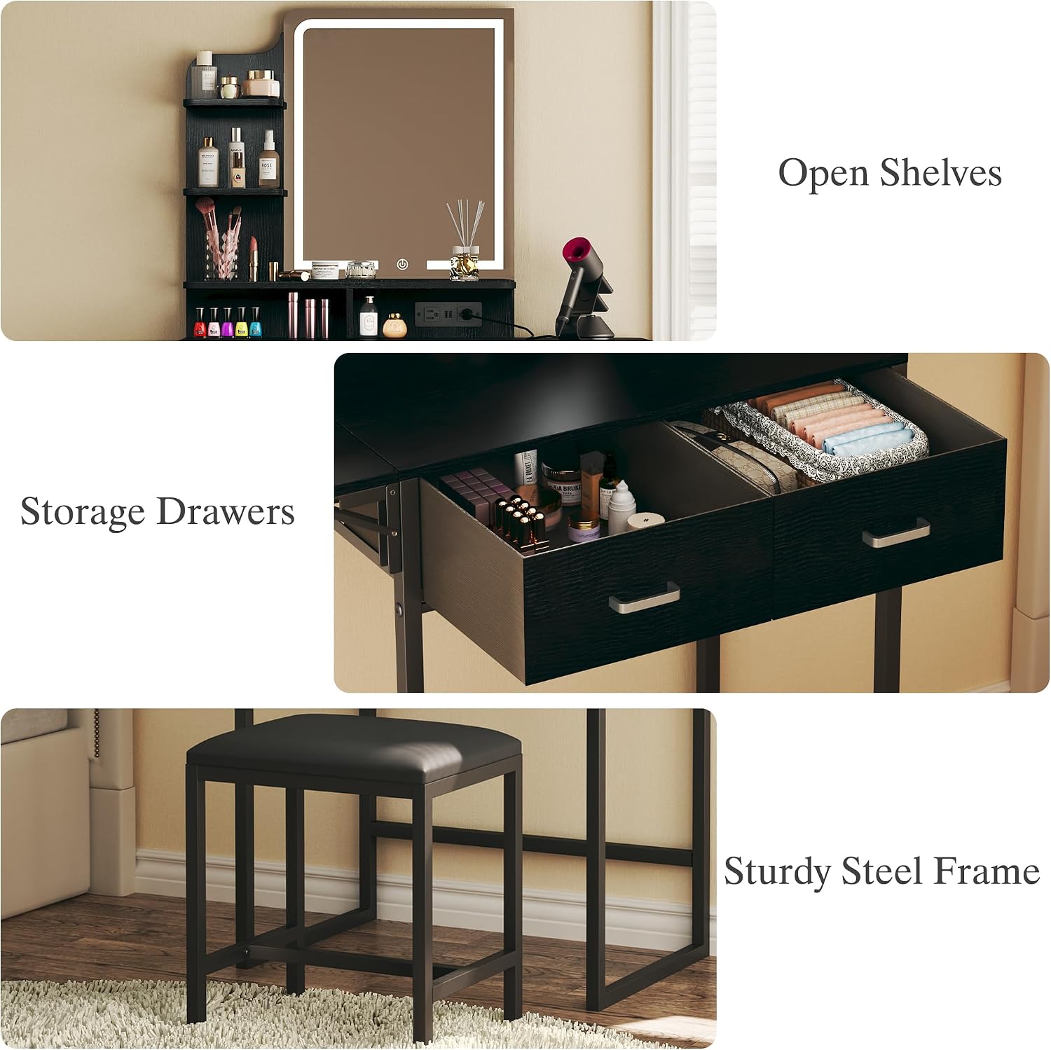 Makeup Vanity Desk with Mirror - Desk Drawer Small review and price