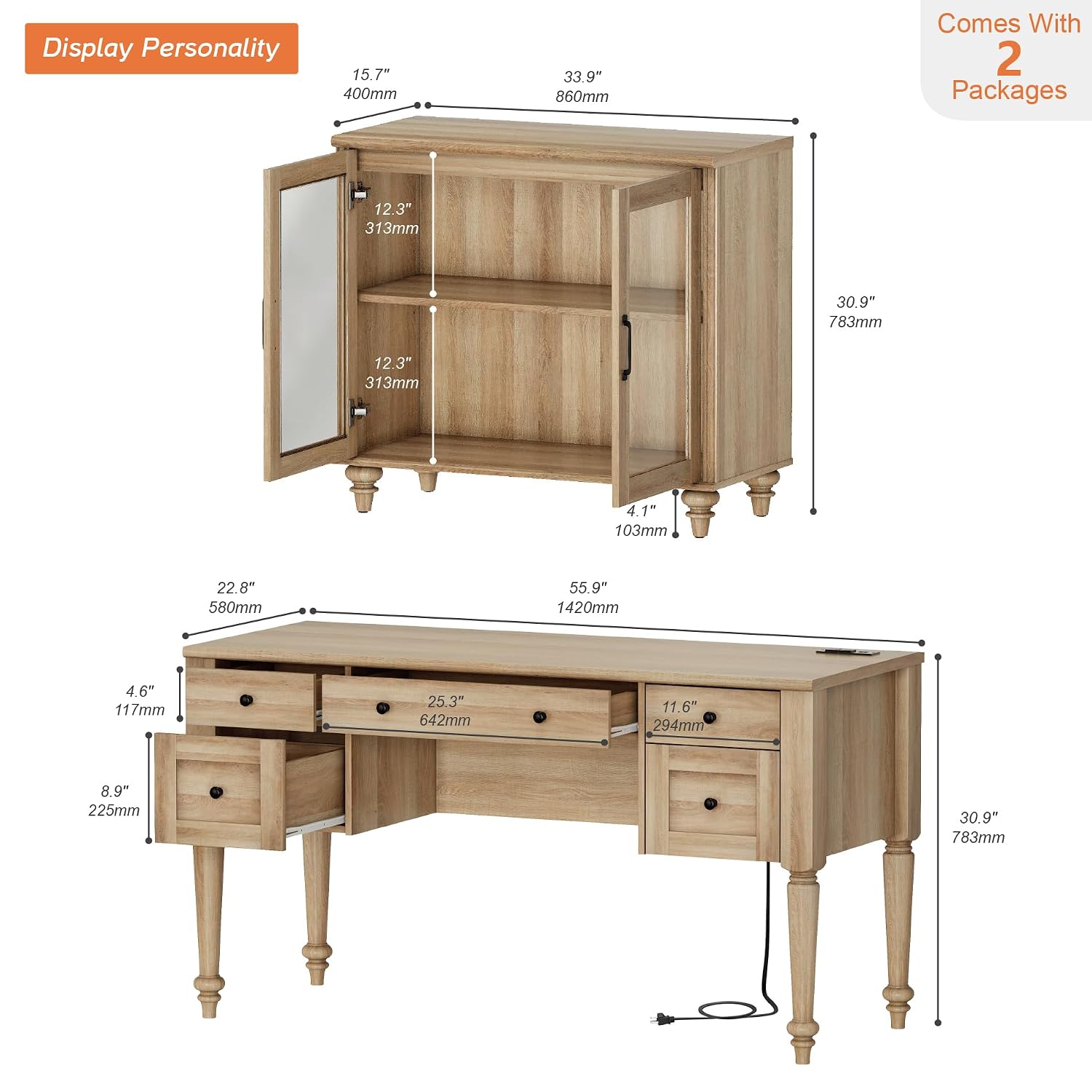 56'' Executive Desk Charging S - Desk Charging Station review and price