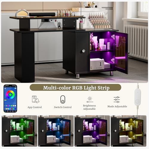 Manicure Table w/LED Light & L - Desk Charging Station review and price