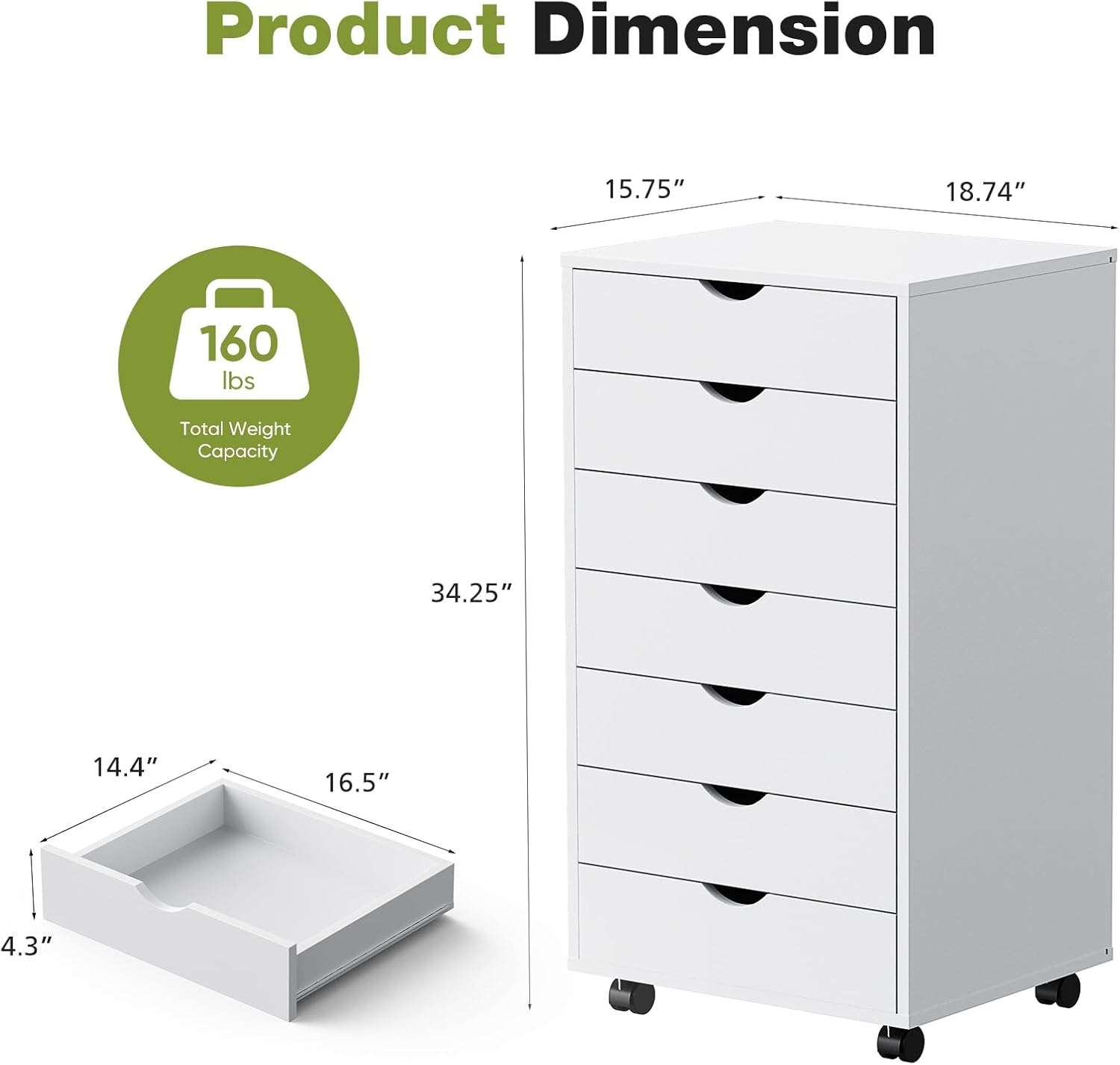 7 Drawer Rolling Storage Cabin - Desk Drawer Small review and price
