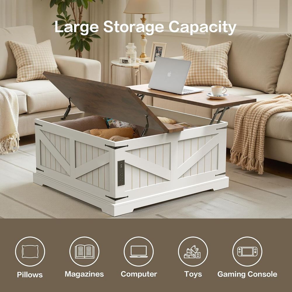 36 Lit Top Coffee Table with S - Desk Charging Station review and price