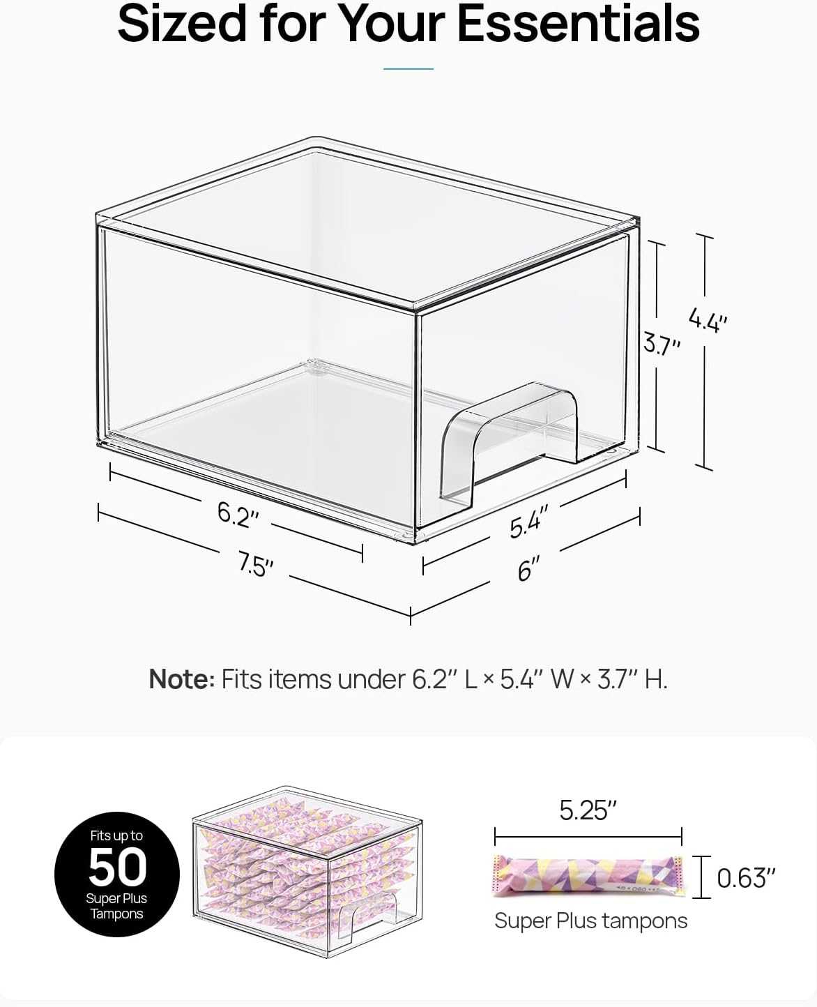 4 Pack Small Clear Stackable S - Desk Drawer Small review and price