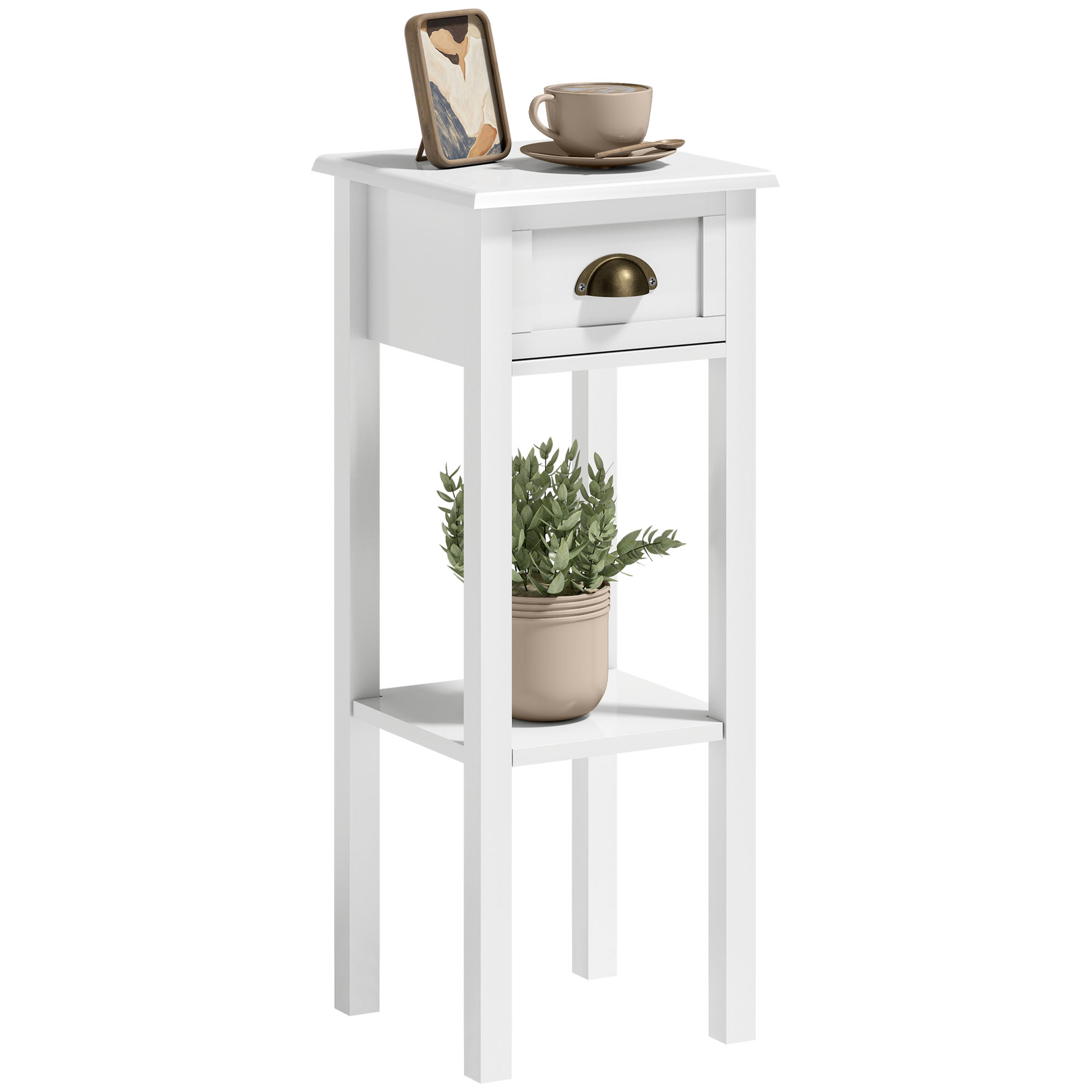 Homcom Narrow End Table with D - Desk Drawer Small review and price