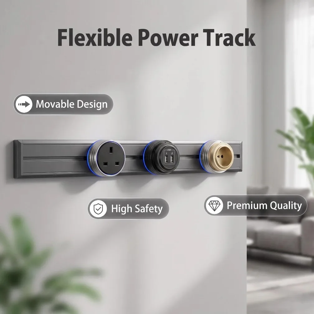 Wall Power Track Socket with S - Home Office Uk review and price